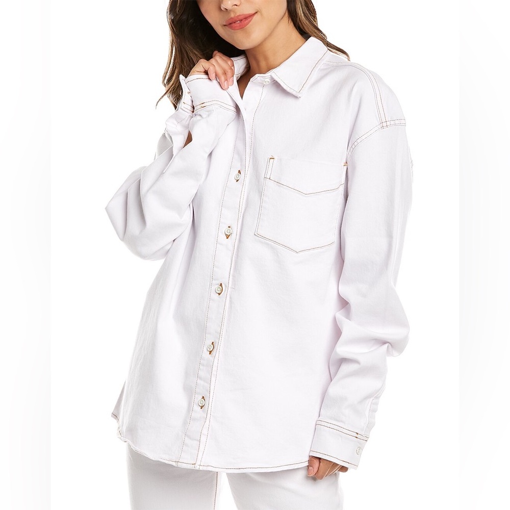 WeWoreWhat Boyfriend Shirt in White Jean
